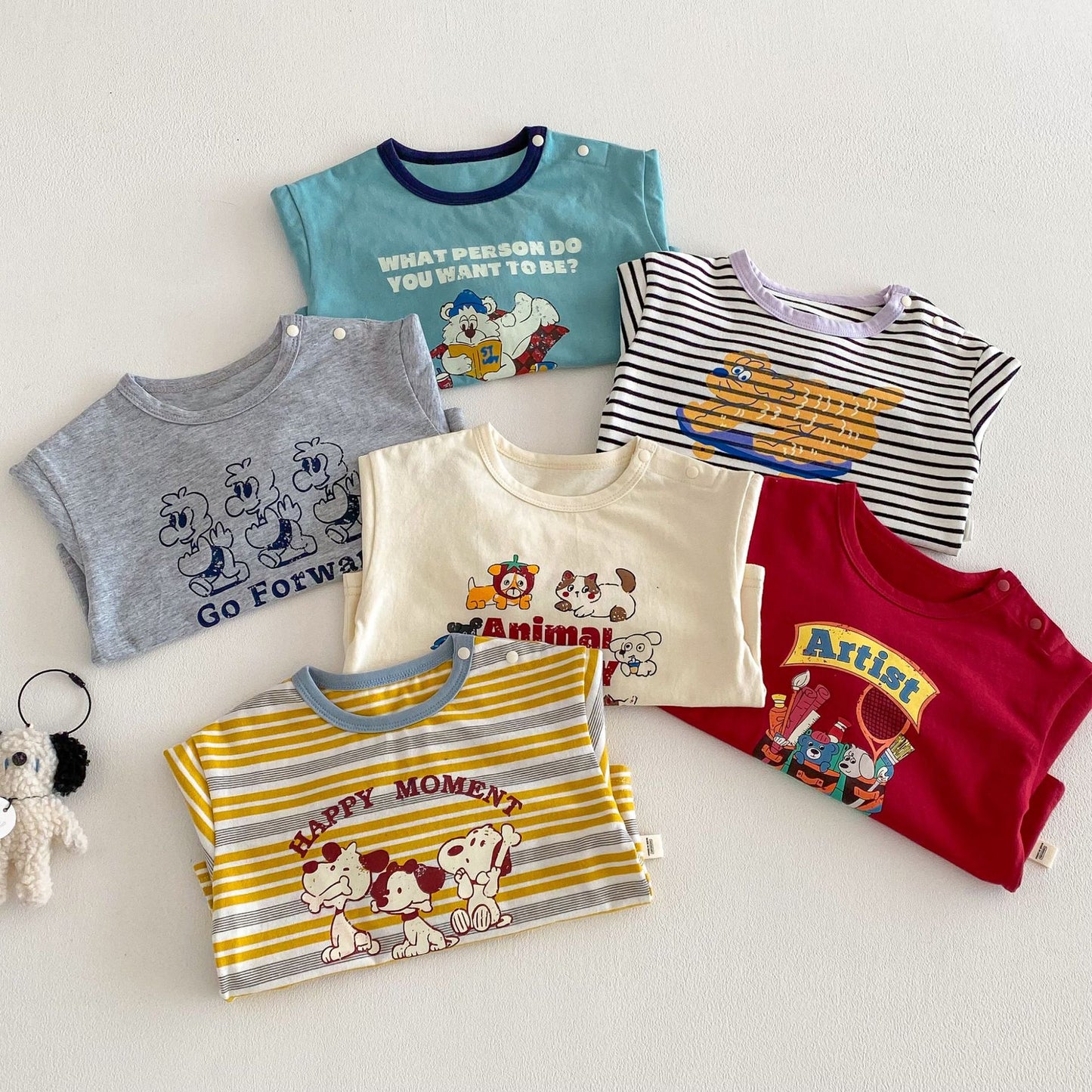 Children's Cartoon Spring Fashion Printed Korean Style Fashionable Children's T-shirt