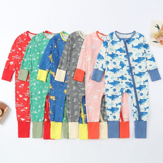 Bamboo Fiber Long-sleeved Jumpsuit Born Bag Clutch Jumpsuit, Climbing Suit