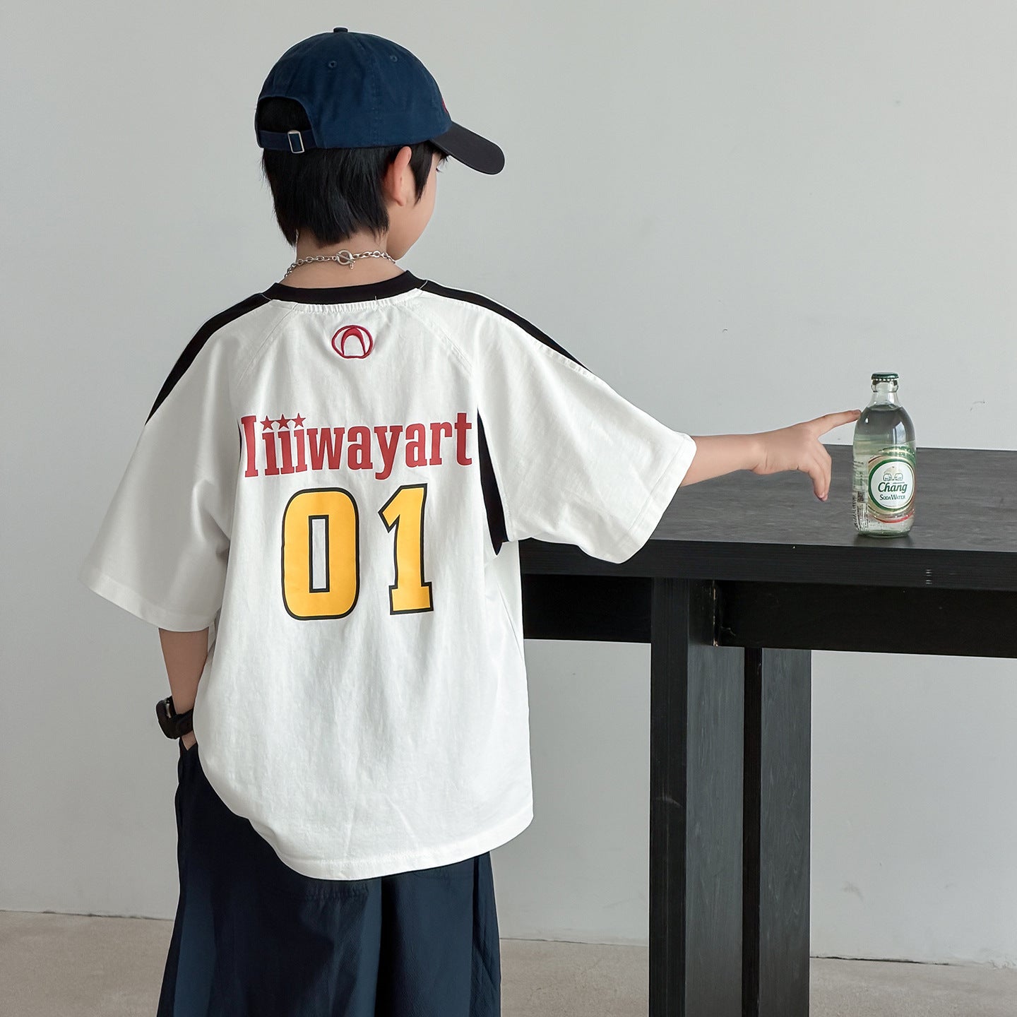 Children's Short-sleeved Summer Loose Top Boys Medium Big Trendy Short Children's T-shirt