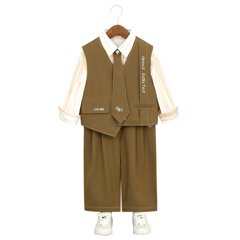 Children's Business Spring Clothes Birthday Flower Dress Boys Piano Host Performance Children's Suit