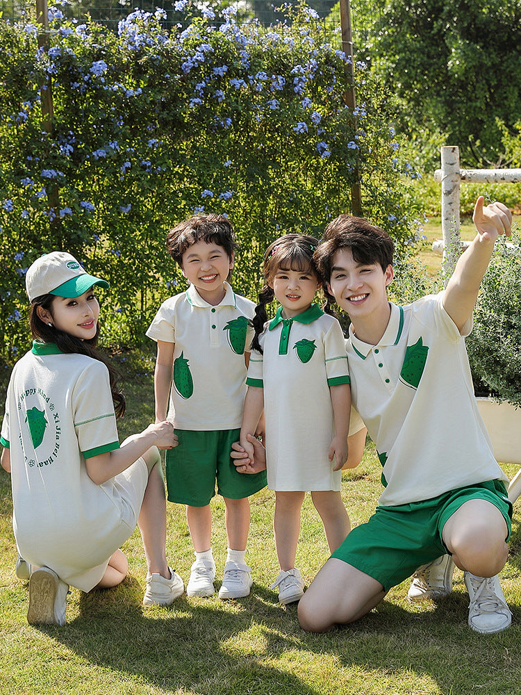 Casual Suit Matching Family Of Short Parent-child Outfit
