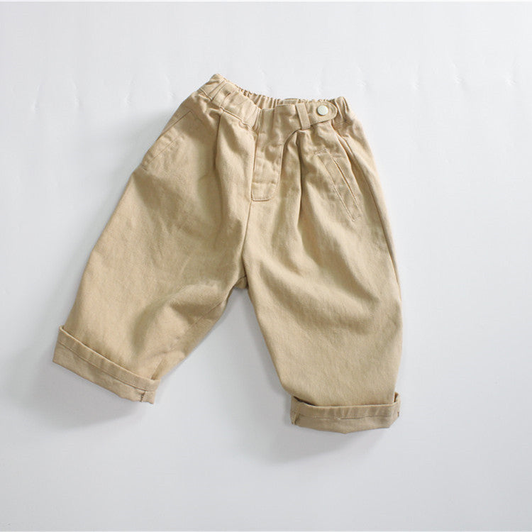 Children's Color Trousers Loose Fleece Casual Versatile Children's Pants