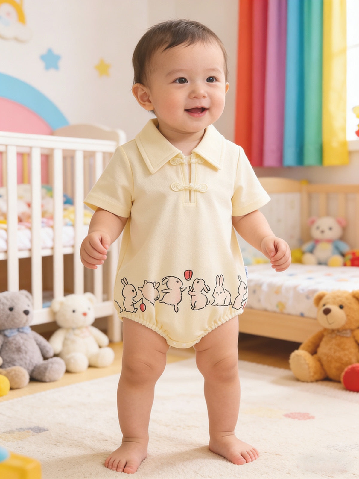Mouth Clothes For The Whole Bunny Shirt Mother Daughter Short Parent-child Outfit