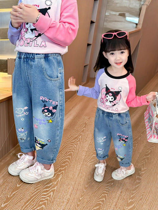 Children's Jeans Older Leisure Korean Style Medium Children's Pants