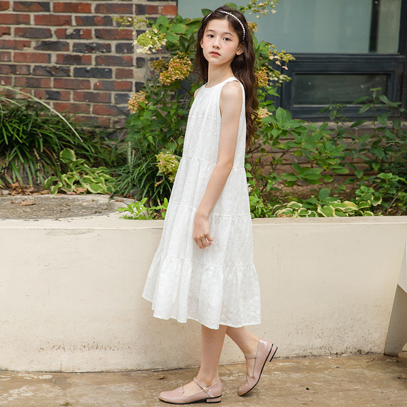 Strap Skirt Summer Sleeveless Cotton For Middle Older Fashionable Children's Dress