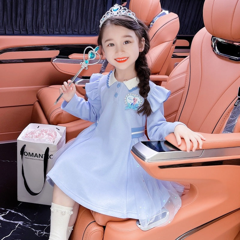 Children's Clothing Summer Princess Elsa Short-sleeved Pettiskirt Performance Children's Dress
