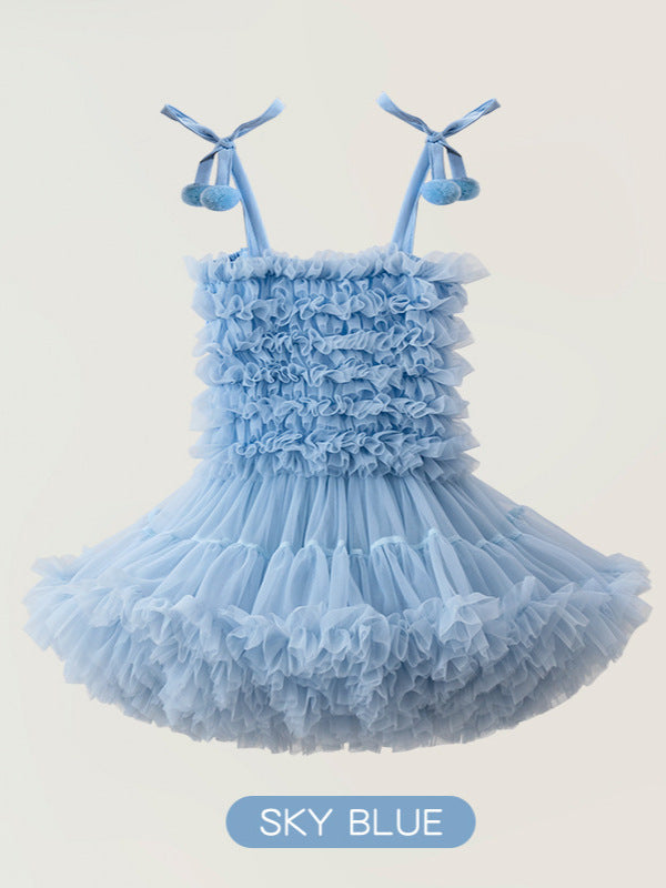 Summer Braces Skirt Christmas Princess Tulle Tutu One Year Old Children's Dress