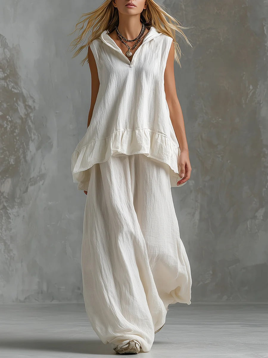 Women's Summer Solid Color Irregular Loose Fashion Casual Suit