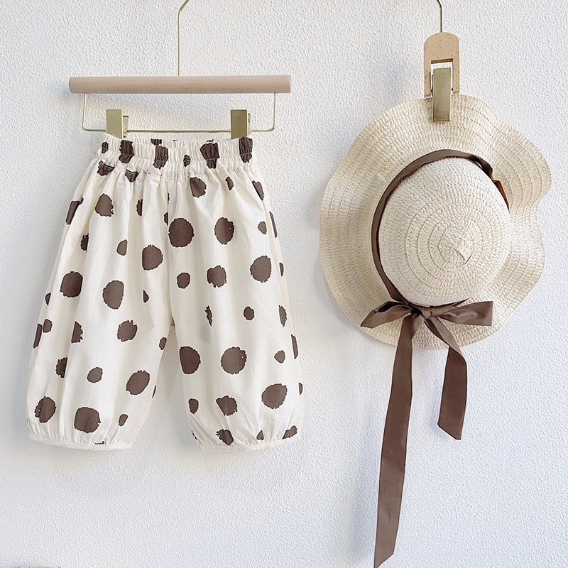 Children's Wear Summer Sleeveless Doll Shirt Wide Children's Suit