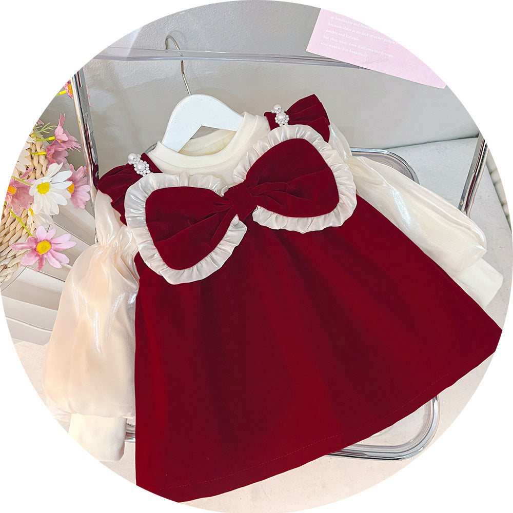 Children's Dress Winter One Year Old Fleece-lined Two-piece Children's Suit