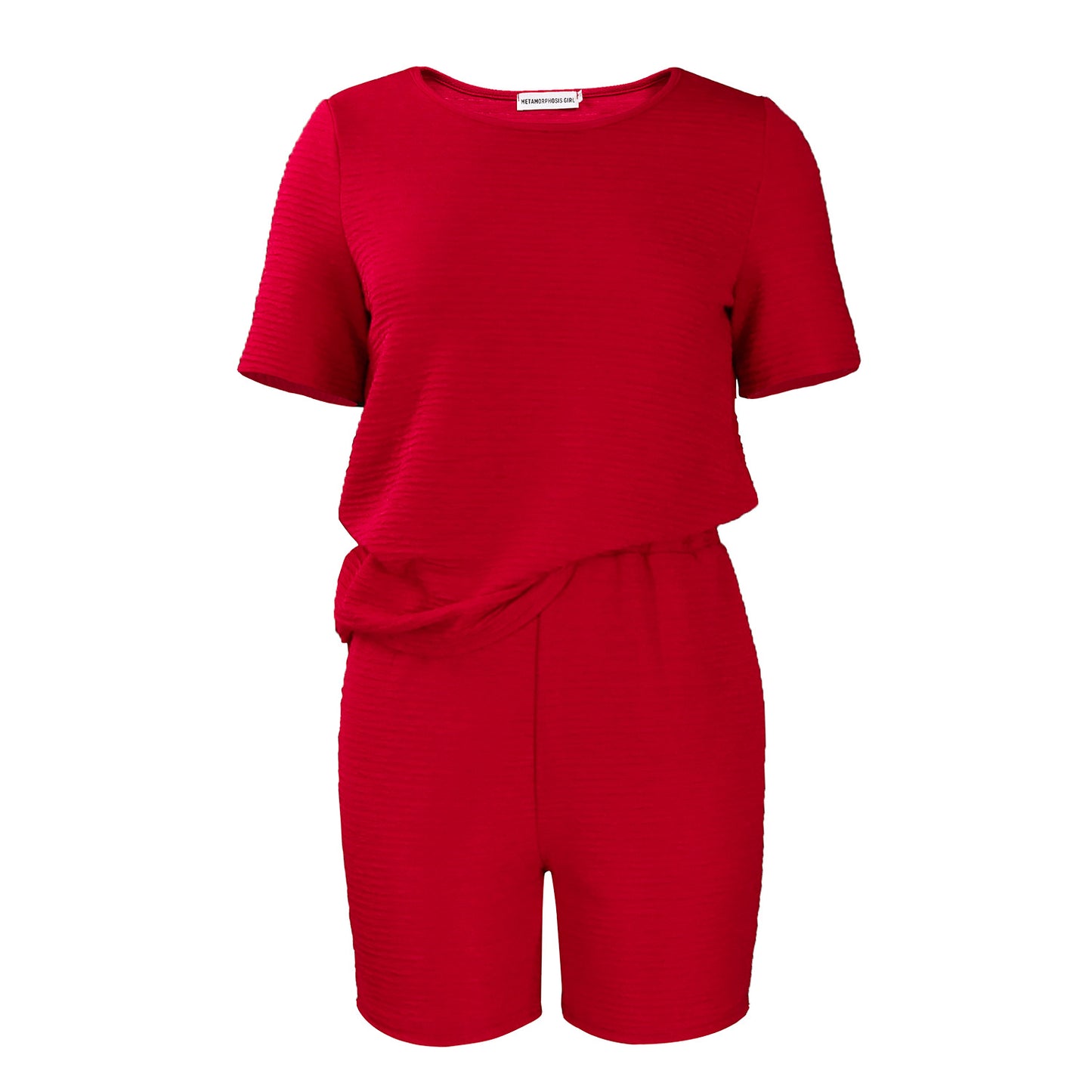 Women's Set Summer Loose Solid Color Short-sleeved Tops