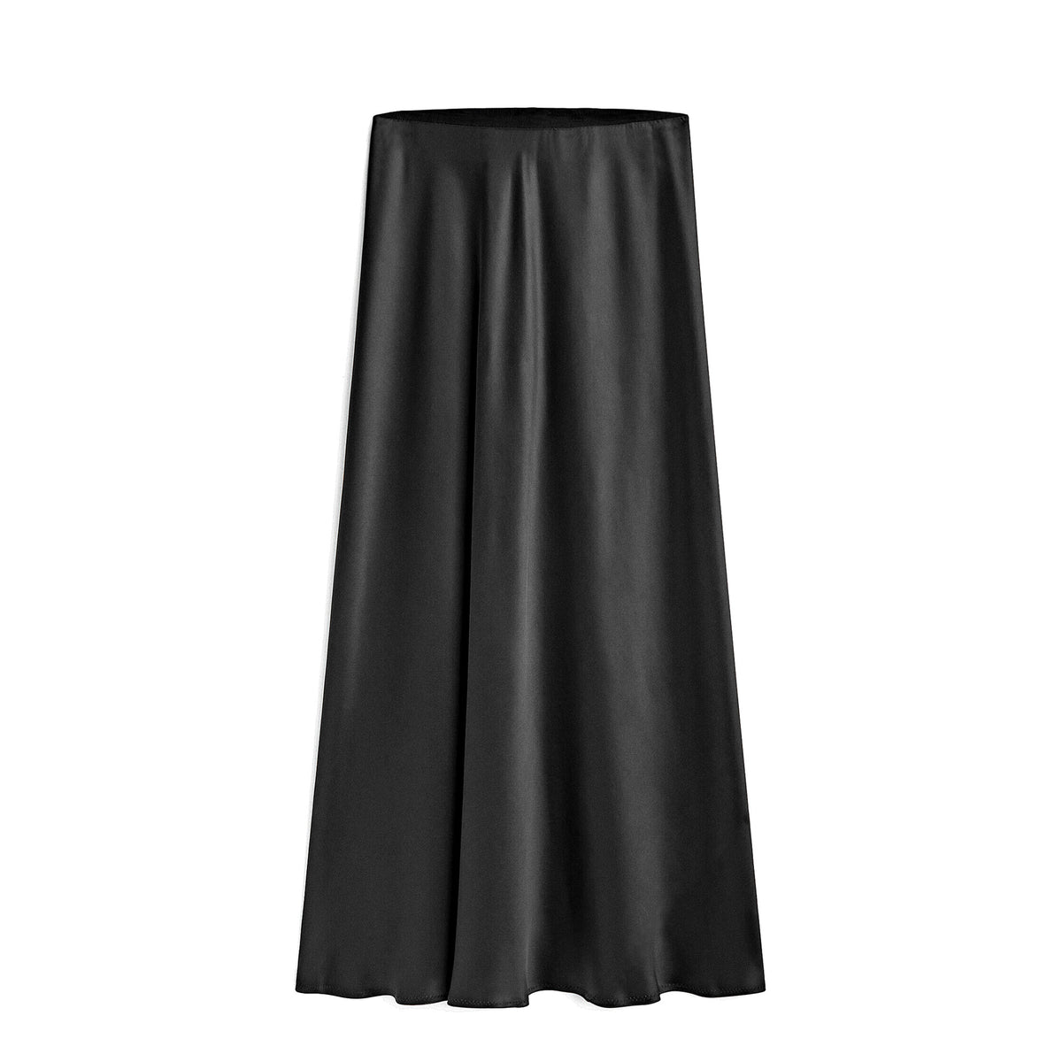 Women's Satin High Waist Elastic Quality Split Skirt