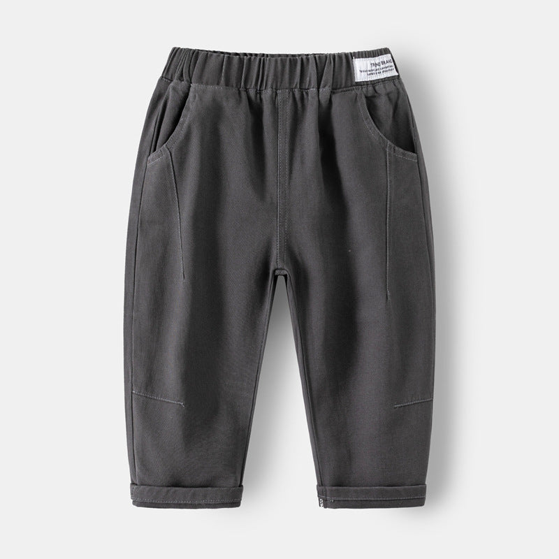 Children's Spring Trousers Letter Logo Fashion Casual Solid Children's Pants