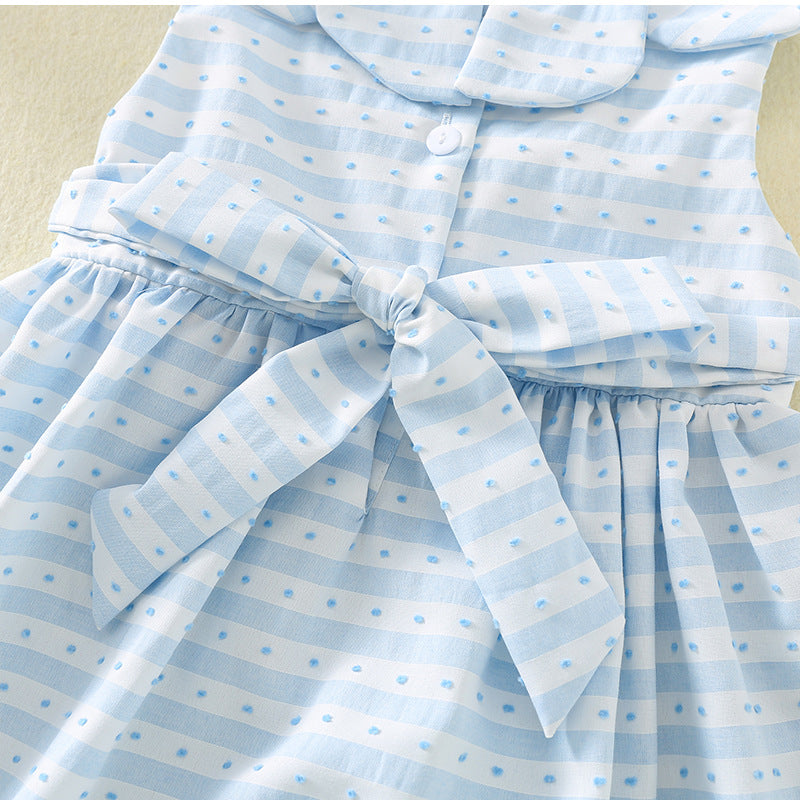 Smocking Korean Style Petal Collar Shirt Ice Cream Children's Dress