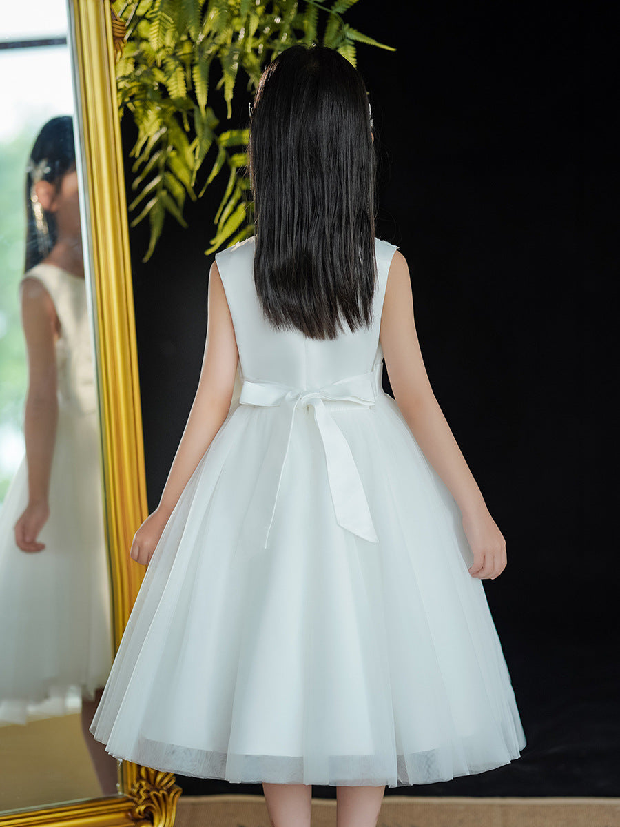 Children's Summer Western Style Princess Little Pettiskirt White Children's Dress