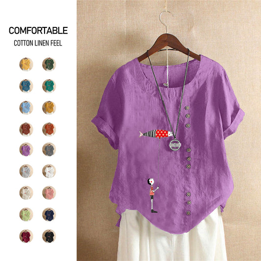 Women's Summer Retro Large Casual Loose Cotton Linen Shorts