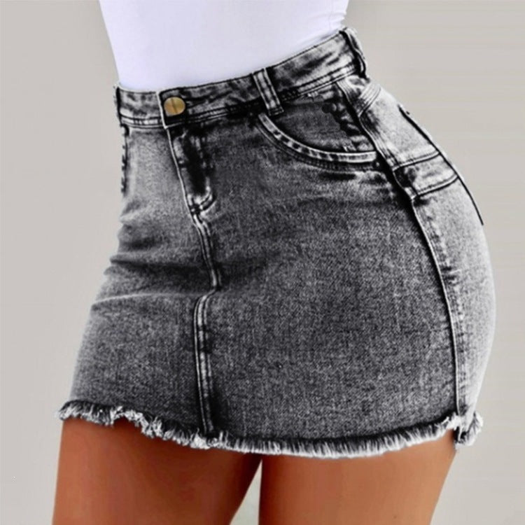 Women's Fashion Summer Sexy Graceful Denim Package Skirt