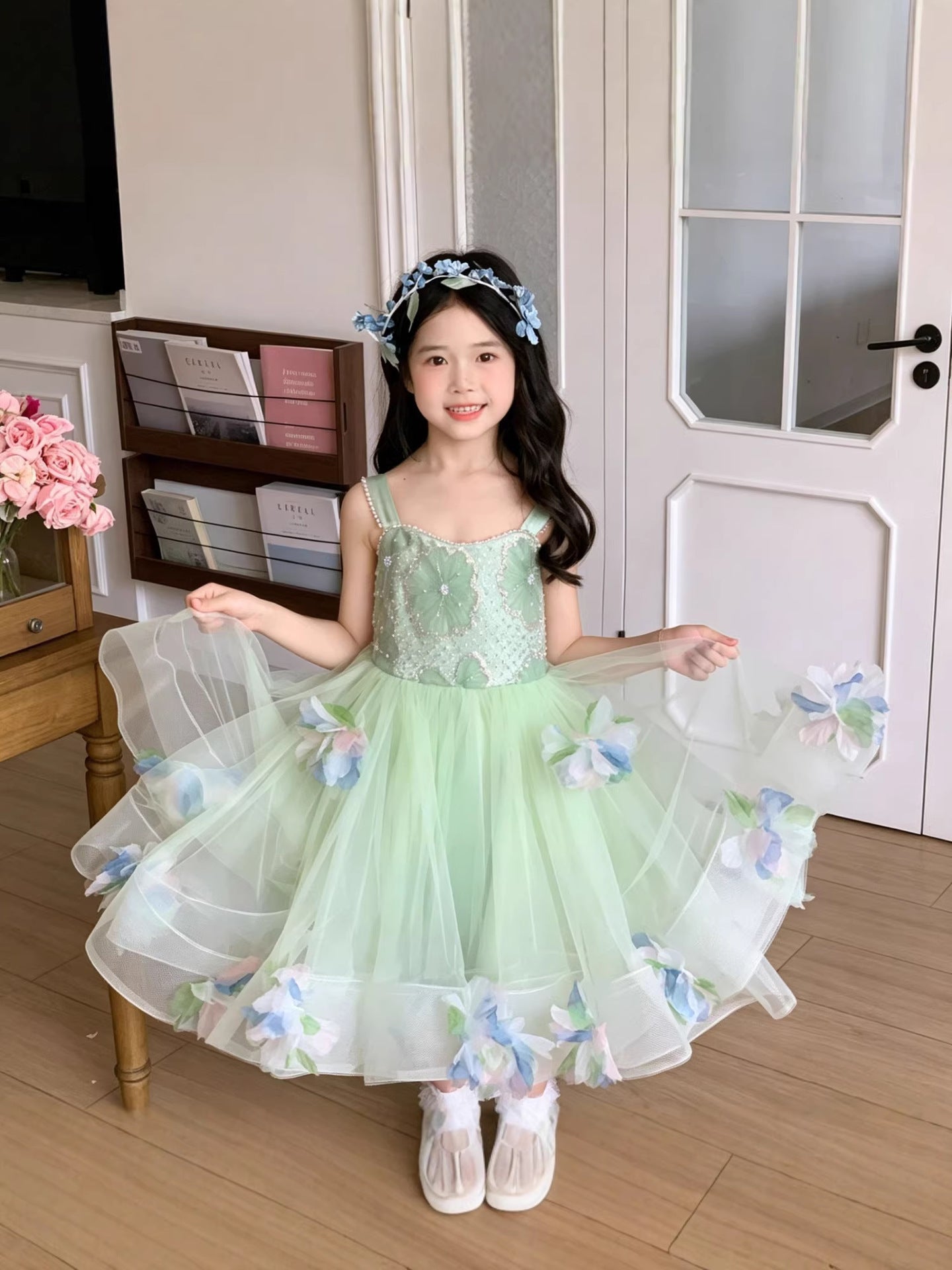 Mori Cute Birthday Flower Princess Host Children's Dress