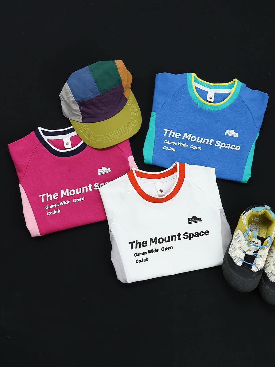 Children's Short-sleeved Summer Mountain Outdoor Sports Color Contrast Children's T-shirt