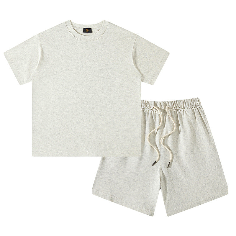 Women's & Men's Clothing Earth Color Heavy Short Sleeved T-shirt Children's Suit