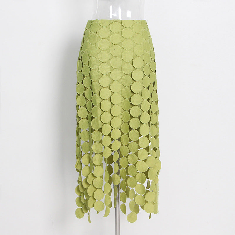 Women's Fashion Personality Style Summer Long Straight Embroidery Skirts