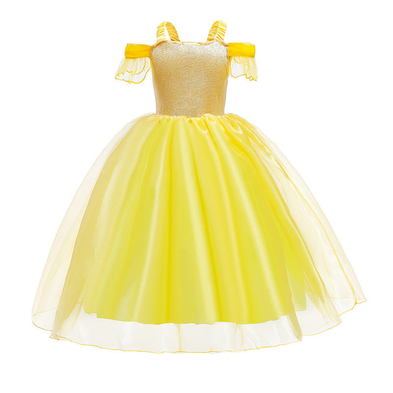 Children's Halloween Princess Bell Clothing Shirt Yellow Children's Dress