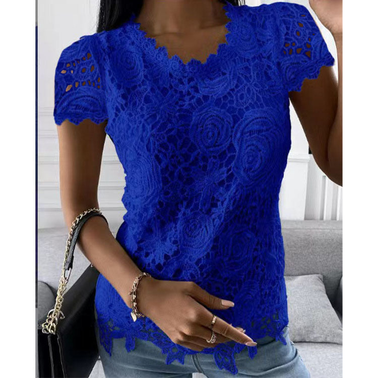 Cool Classy Fashion New Women's Summer Lace Shirt, Chiffon Shirt