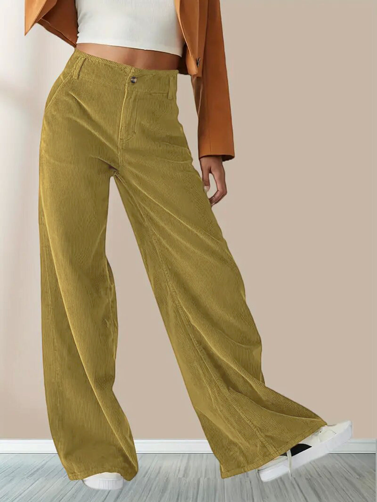 Women's Trousers With High Waist Slimming Straight Casual Pants
