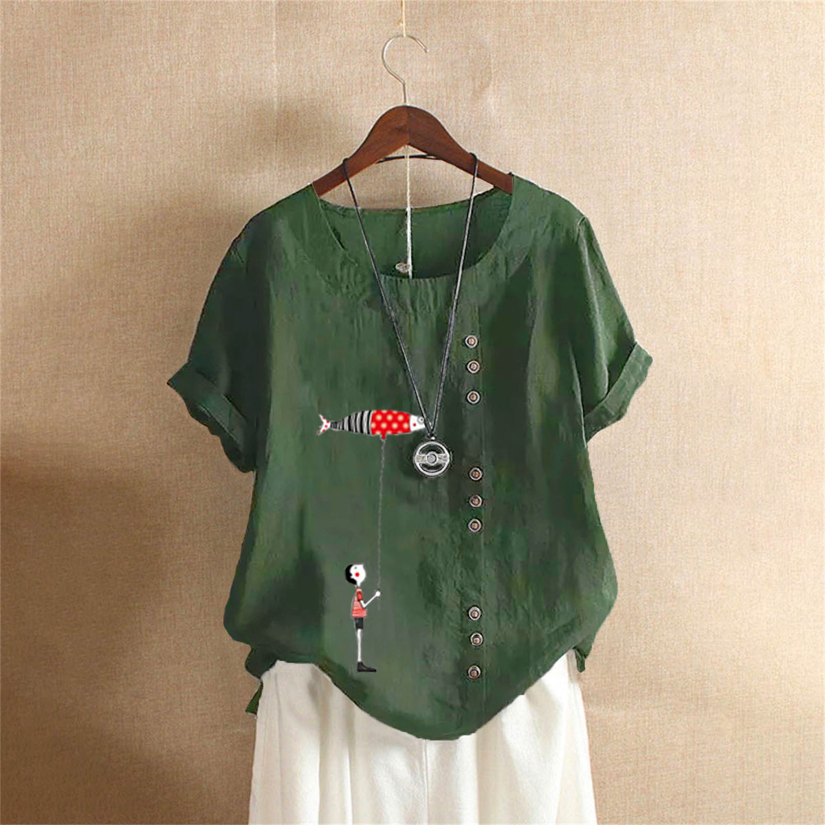 Women's Summer Retro Large Casual Loose Cotton Linen Shorts