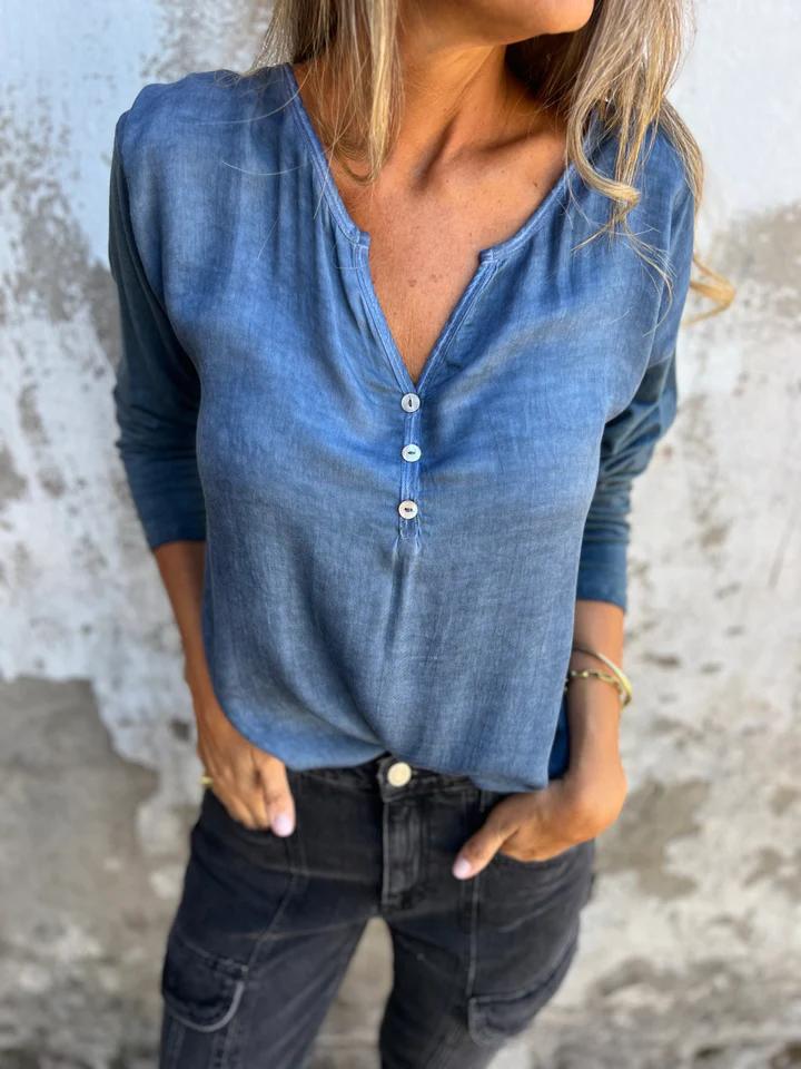 Creative Stylish Casual Solid Color Long-sleeved Tops