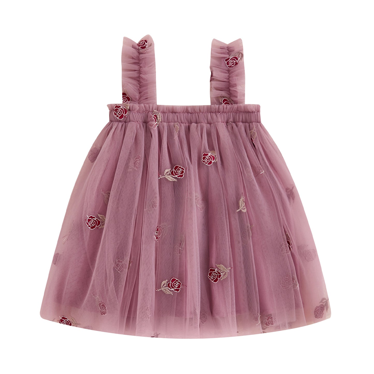 Embroidered Mesh Suspender Skirt Tube Top Fluffy Children's Dress