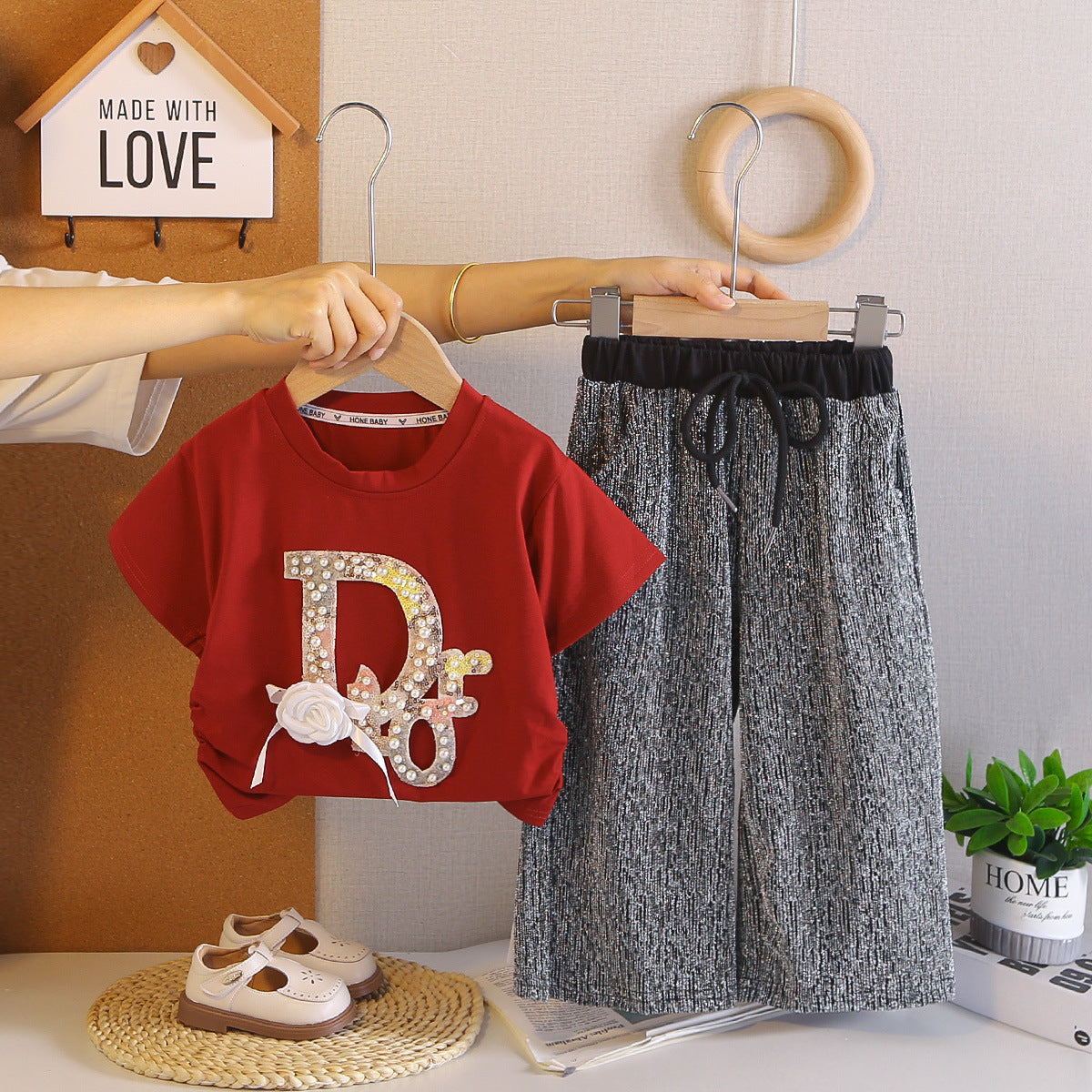 Children's Summer Fashion Short-sleeved Trousers Two-piece Tide Children's Suit