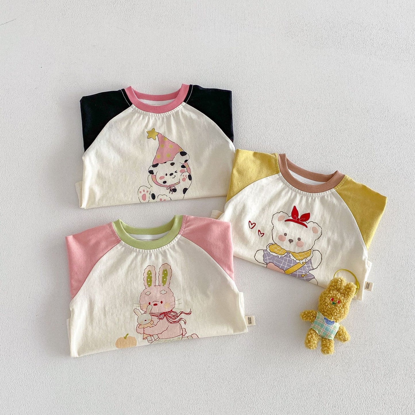 No Cartoon Summer Western Style Bunny Multicolor Printing Children's T-shirt