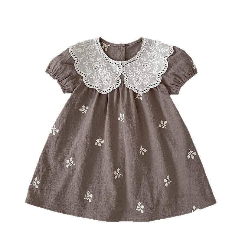 Princess Romper Embroidered Doll Collar Rompers Sisters Children's Dress