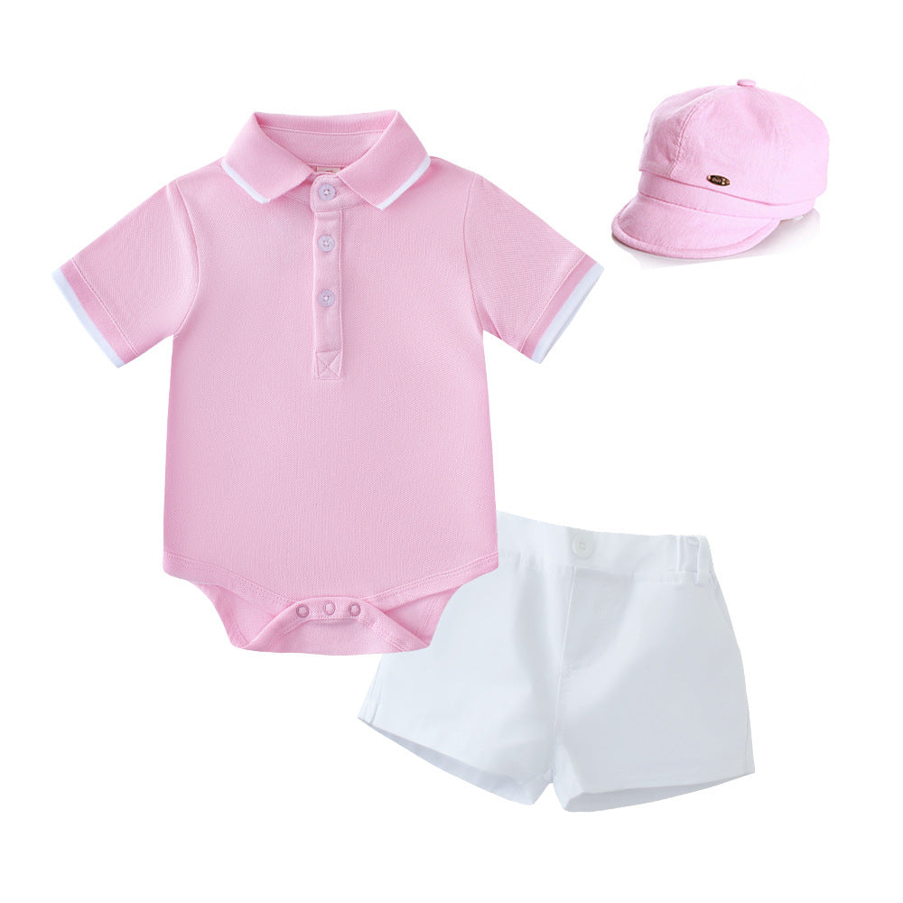 Slouchy Boy Shirt Romper Hat Clothing Jumpsuit, Climbing Suit