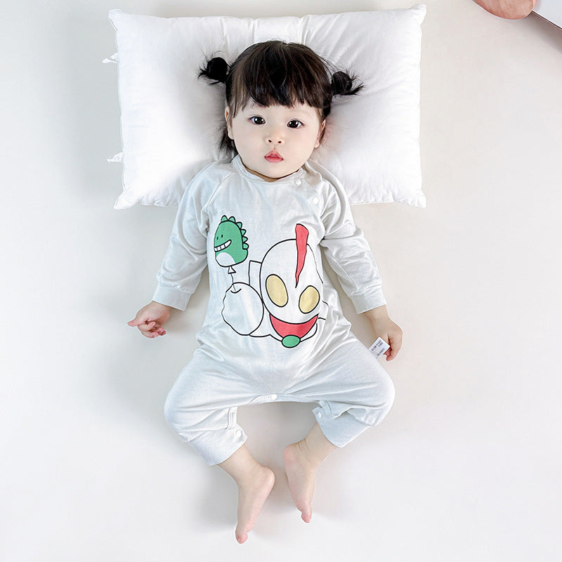 Conditioning Clothes Born Modal Breathable Long Sleeves Pajamas Jumpsuit, Climbing Suit