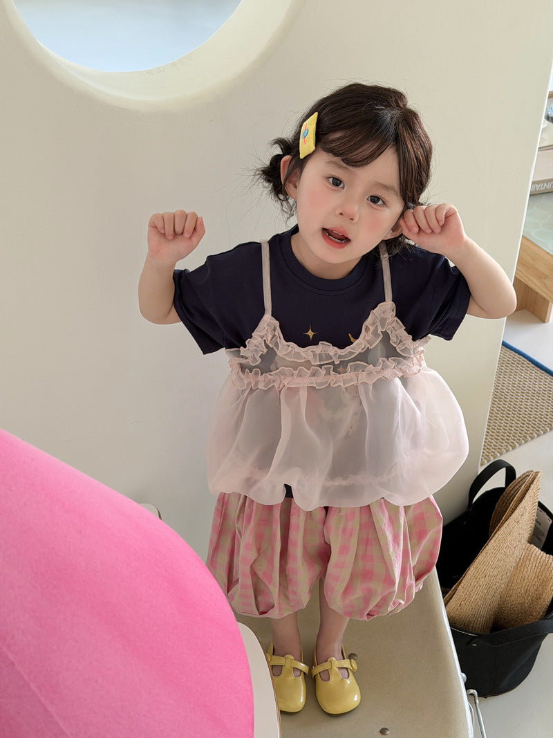 Children's Maida Summer Korean Style Cartoon Cute Star Moon Children's T-shirt