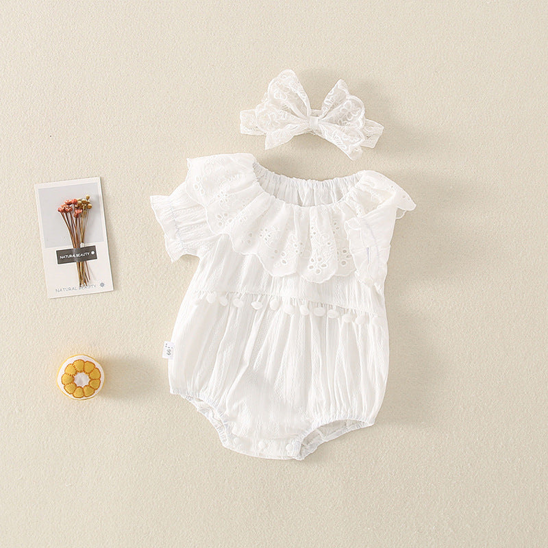 Cute Lace Collar Princess Rompers Toddler Jumpsuit, Climbing Suit