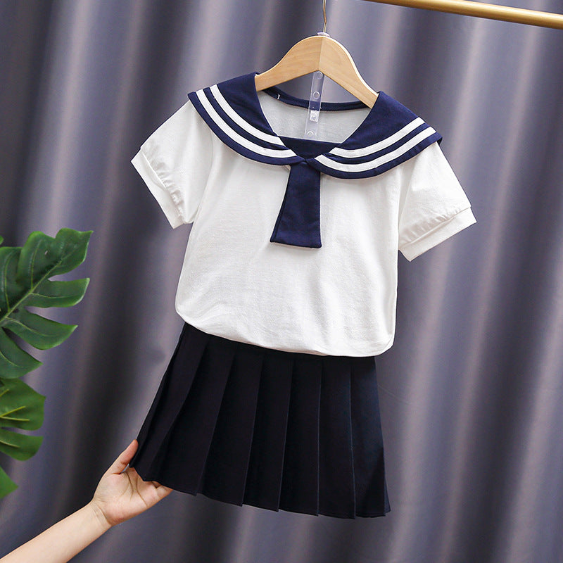 Children's Summer Thin Cotton Navy Style Top Children's T-shirt