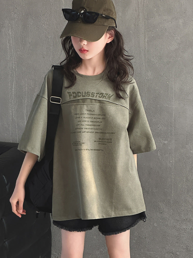 Summer Korean Style Western Medium Big Fashionable Fried Street High-grade Children's T-shirt