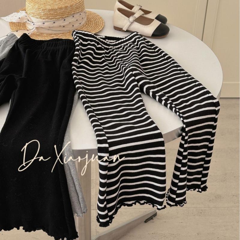 Korean Style Autumn Bell-bottom Striped Leggings Children's Pants