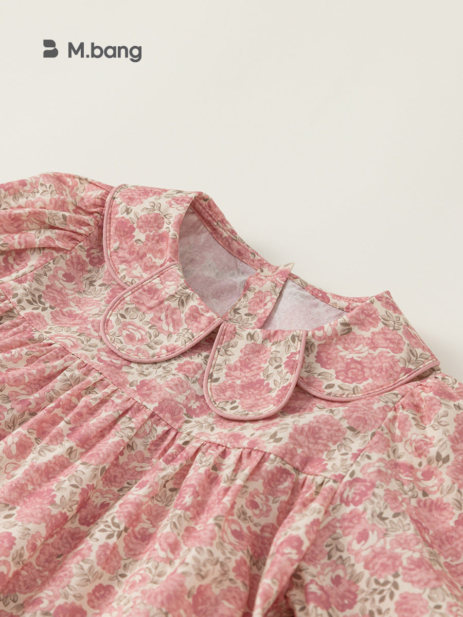 Children's Clothing Spring Clothes Floral Outing Doll Collar Long Sleeve Children's Dress