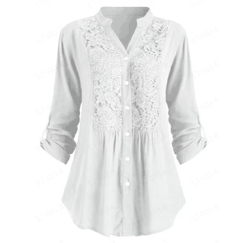 New Women's Long Sleeve Shirt Lace Blouse