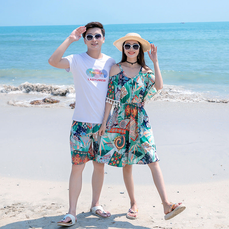 Wear Summer Holiday Western Style Casual Bell Sleeve Midi Parent-child Outfit