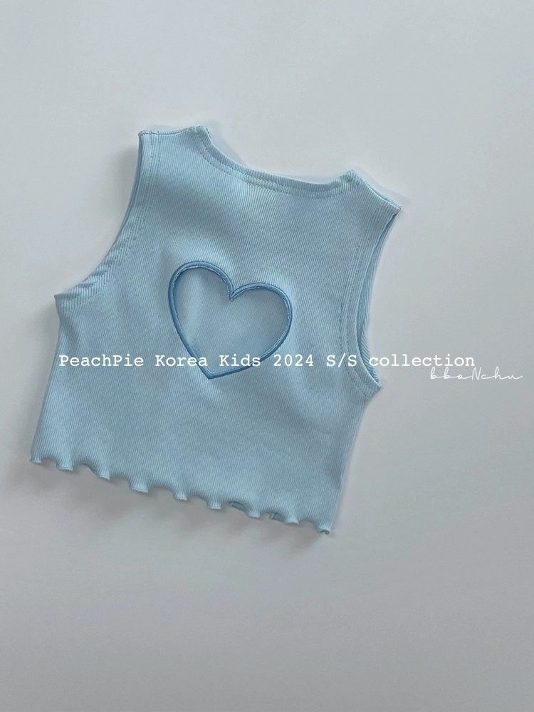Summer Western Style Hollowed Heart Shape Fashion Personalized Short Children's T-shirt