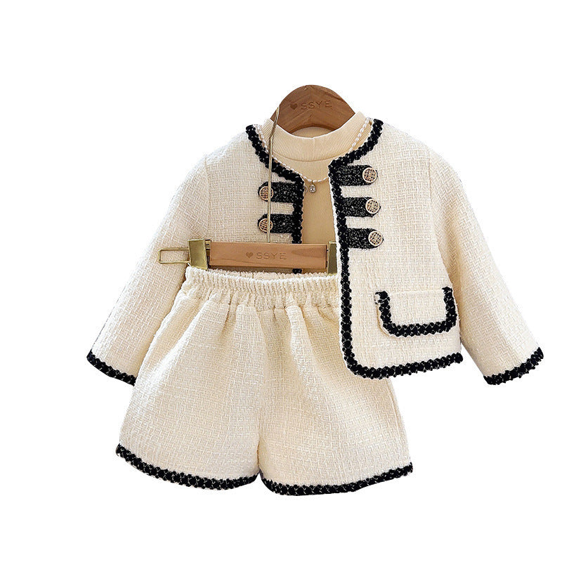 Fashion French Fashionable Jacket Two-piece Pants Children's Suit