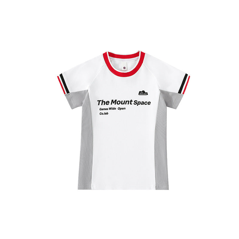 Children's Short-sleeved Summer Mountain Outdoor Sports Color Contrast Children's T-shirt