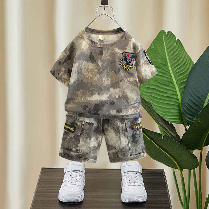 Children's Summer Pla Short Sleeve Camp Clothes Children's Suit