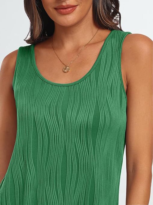 Women's Summer Casual Dreamy Texture Round Neck Sleeveless Small Vest/suspenders/tube Top