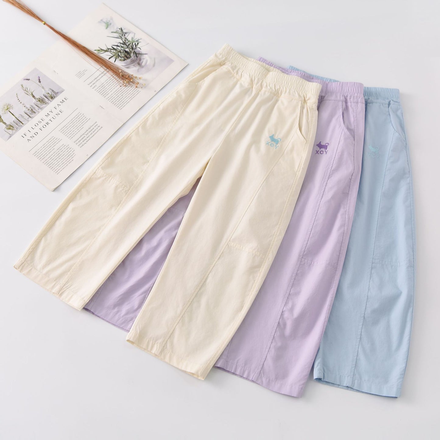 Woven Cotton Machete Medium Big Washed Children's Pants